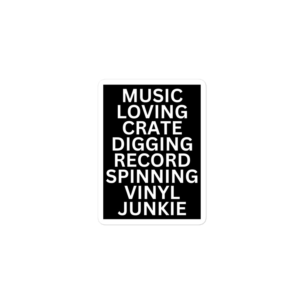 Music Loving Crate Digging Record Spinning Vinyl Junkie sticker ...