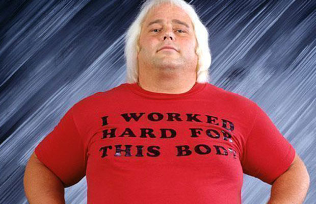 'I Worked Hard For This Body' T-shirt as worn by pro wrestler 