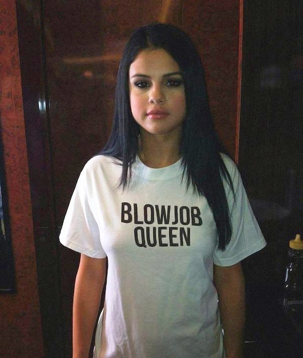 Selena Gomez Blowjob Queen T-shirt. PYGear.com