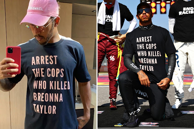 Lewis Hamilton 'Arrest The Cops Who Killed Breonna Taylor' shirts.  PYGear.com