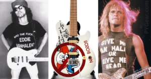 Eddie Van Halen David Lee Roth merch guitars. PYGear.com
