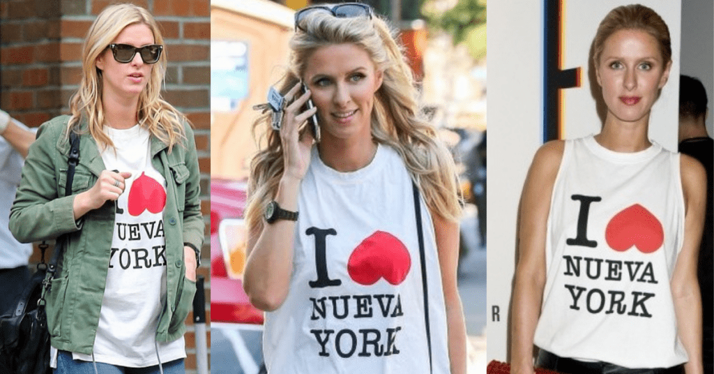I Love Nueva York t-shirt as worn by Nicky Hilton. PYGear.com