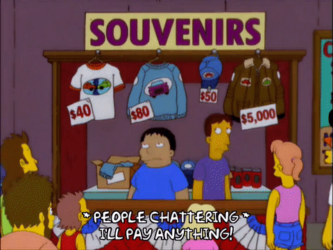 Simpson t-shirts, sweatshirts, hats, stickers, merch. As seen in The Simpsons "I'm Goin' to Praiseland" S12E19. PYGear.com