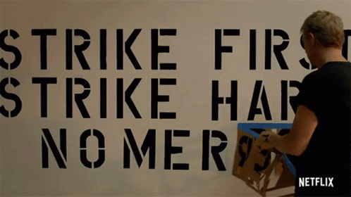 Strike First Strike Hard No Mercy Cobra Kai canvas poster wall art merch. PYGear.com