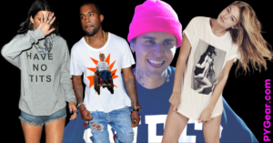 Celebrity Fashion T-Shirts Kendall Jenner Kanye West Justin Bieber Gigi Hadid. PYGear.com