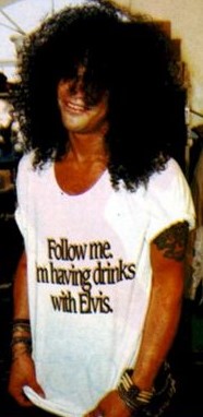 Follow me Im having drinks with Elvis t-shirt as worn by Slash Guns N Roses. PYGear.com