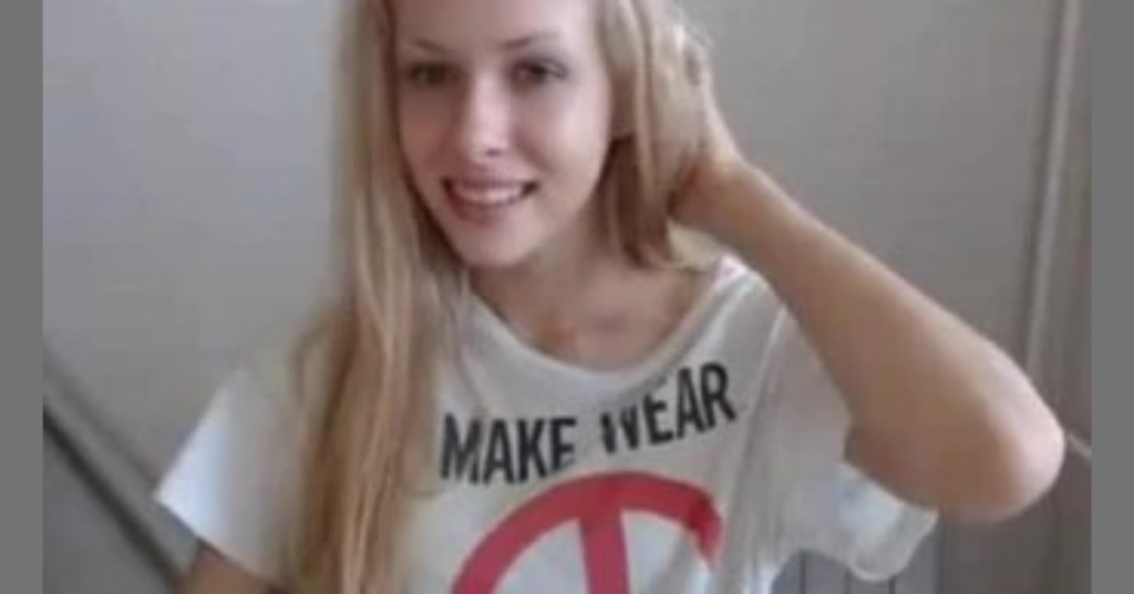 MAKE WEAR NOT WAR shirt Blonde webcam girl. PYGear.com